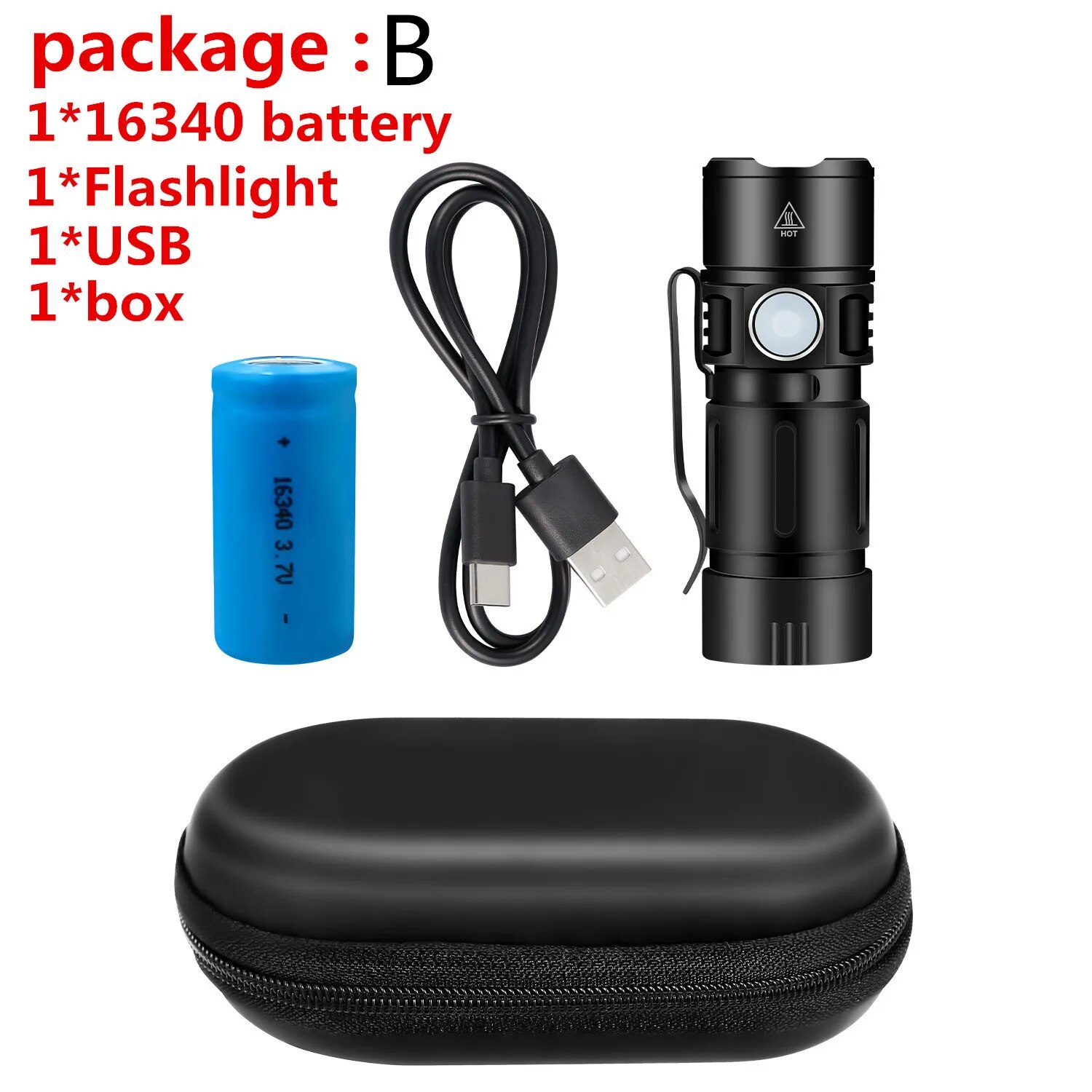 High Lum LED Tactical Hunting Flashlight L2 Night Scout Lights USB