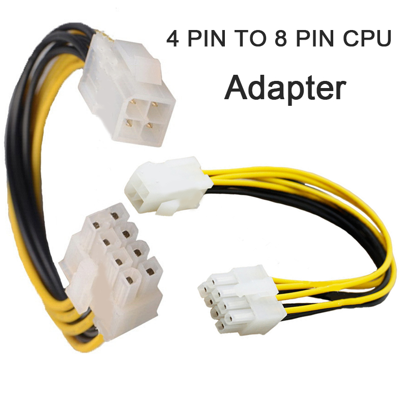 4 Pin To 8 Pin ATX Motherboard CPU Power Supply Adapter Converter Cable