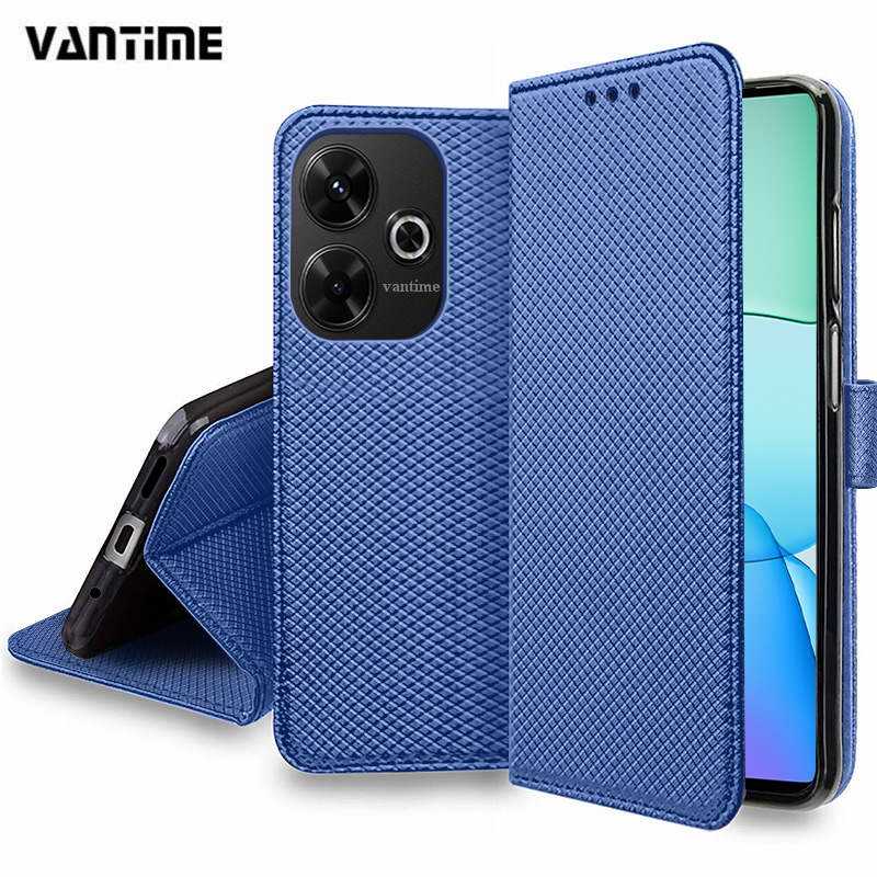 Vantime For Xiaomi Redmi 13 Poco M6 4G PU Leather Wallet Case Cards