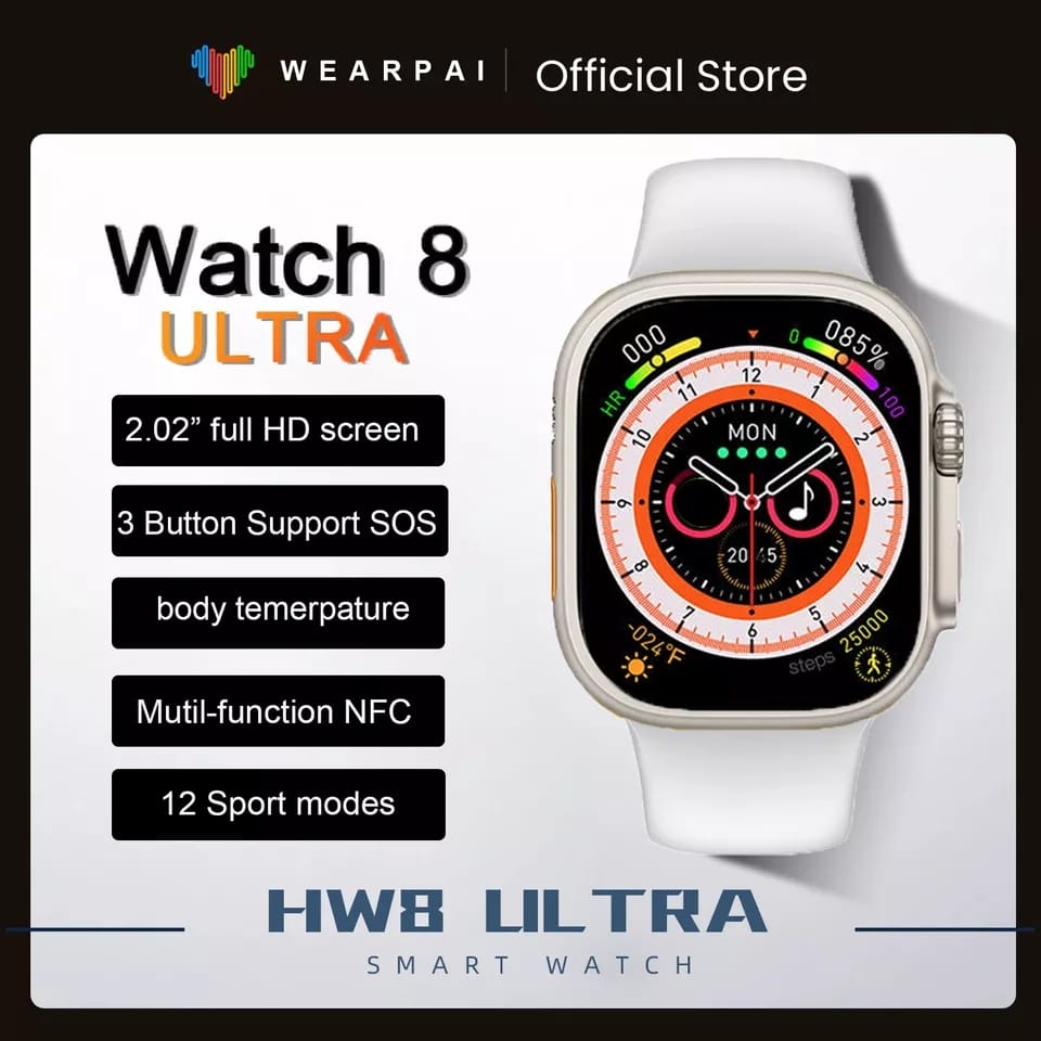 HW8 Ultra Smartwatch 2023 2 02 Inch IP67 Wearfit Pro Heart Rate NFC