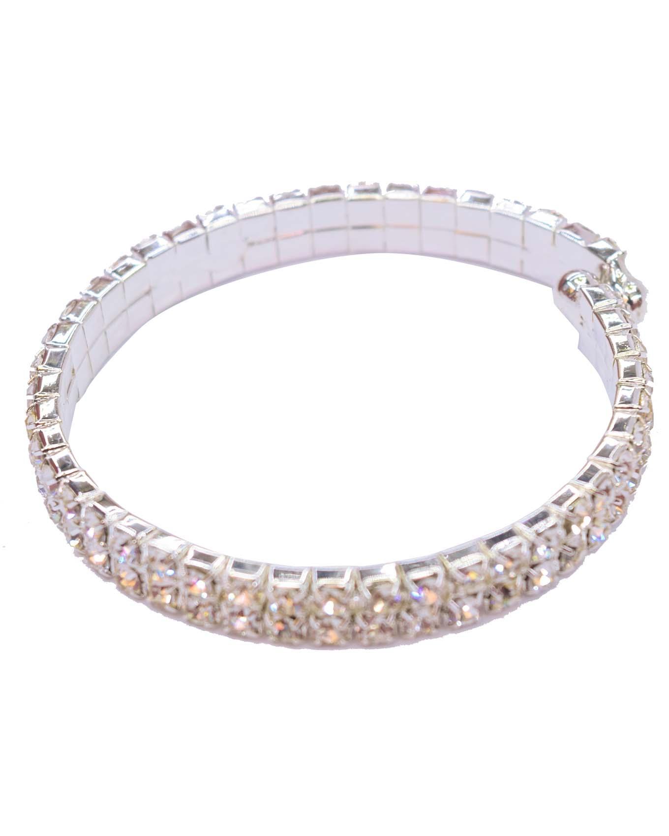Women's Gold Plated Crystal Narrow Bangle