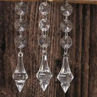 10pcs Pack Chandelier Crystal Lamp Pendants Hanging Bead Curtain