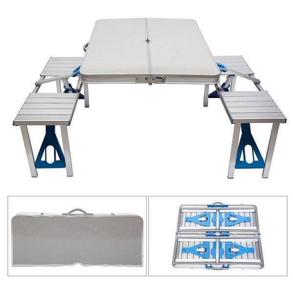 Outdoor Aluminum Portable Folding Camp Suitcase Foldable Picnic Table