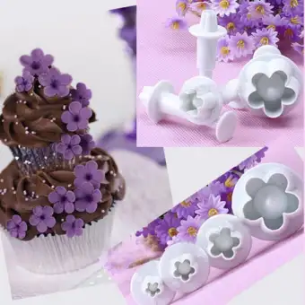 4pcs Fondant Tool Mold Plum Flower Plunger Sugarcraft Cake Tools