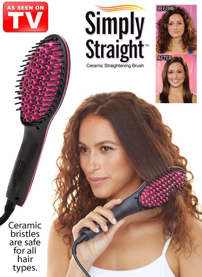 Simply Straight Electric Ceramic Hair Straightening Comb Brush