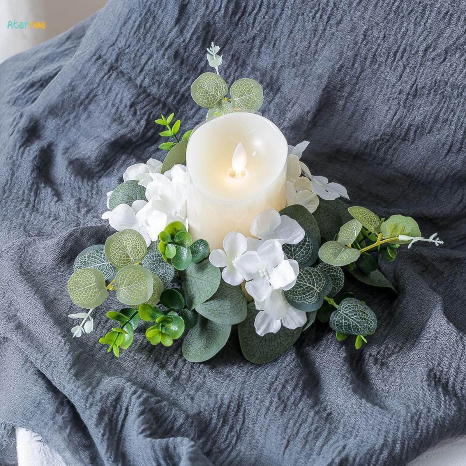 Artificial floral hot sale candle rings