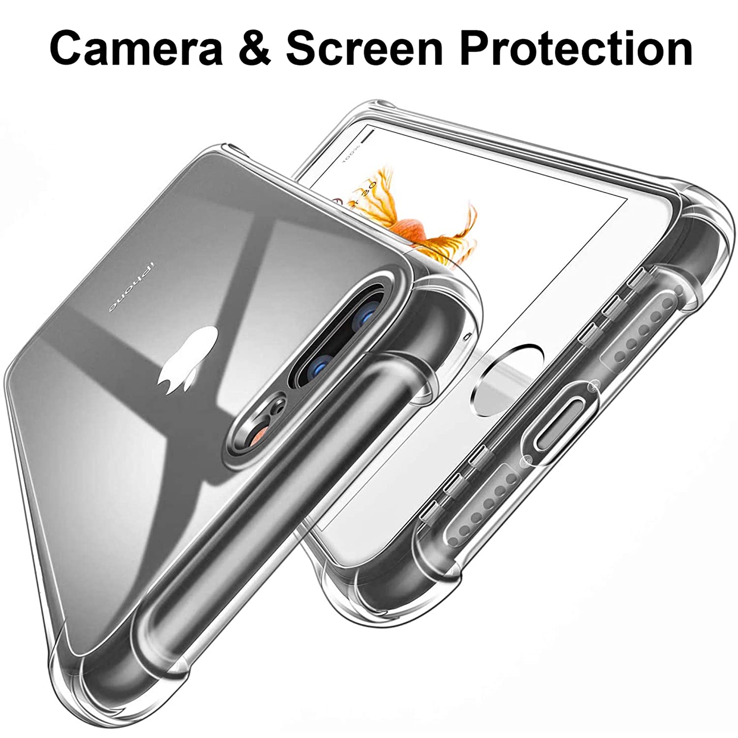 iPhone Perfect Transparent Full Clear TPU Silicone Case For iPhone Ultra Slim Thin Back case Cover Transparent flexible Cases For apple iPhone 7 Plus 8 Plus Safety soft Case. 