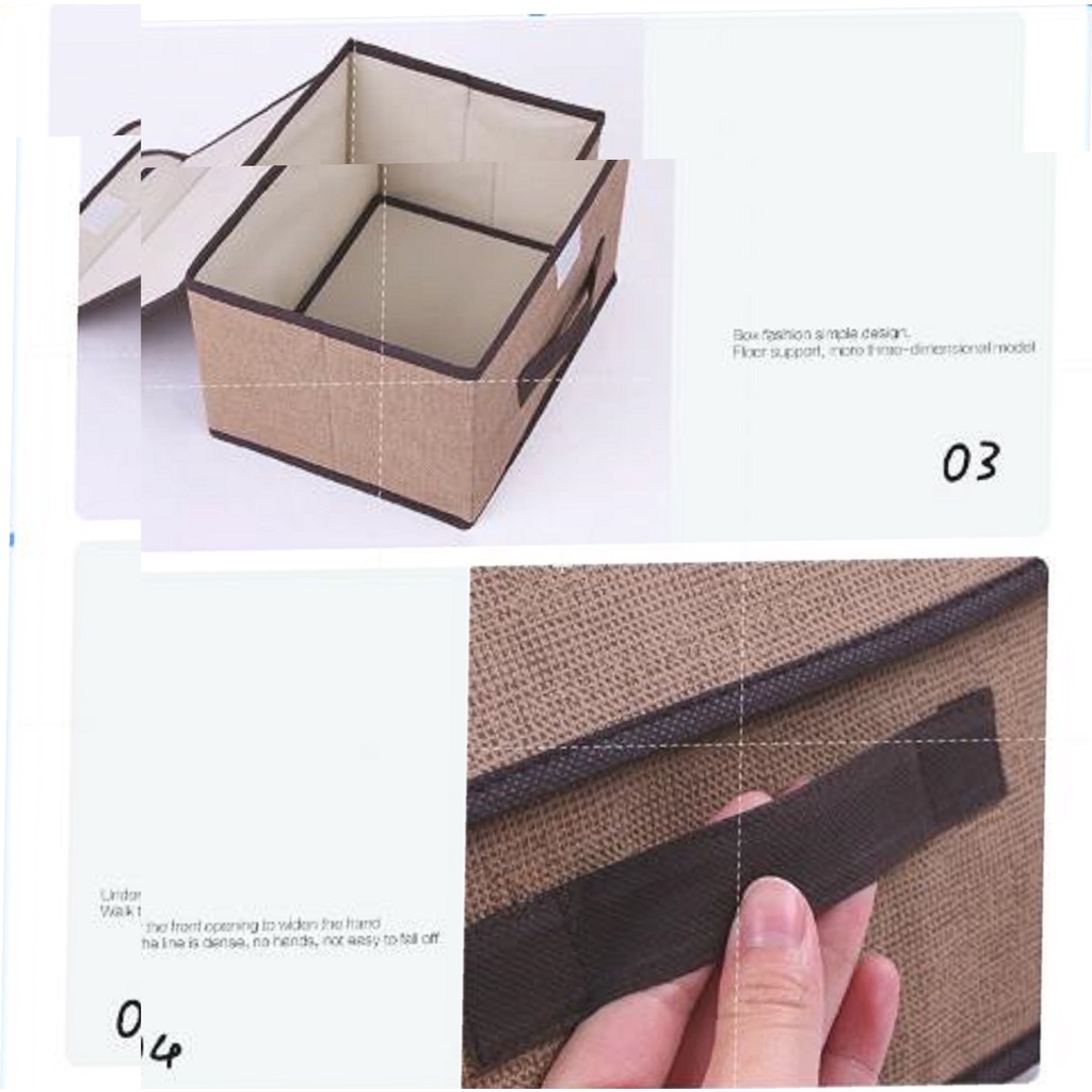 2in1 Plain Color Foldable Storage Box Organizer With Cover set,small Storage Box,big Storage Box. 