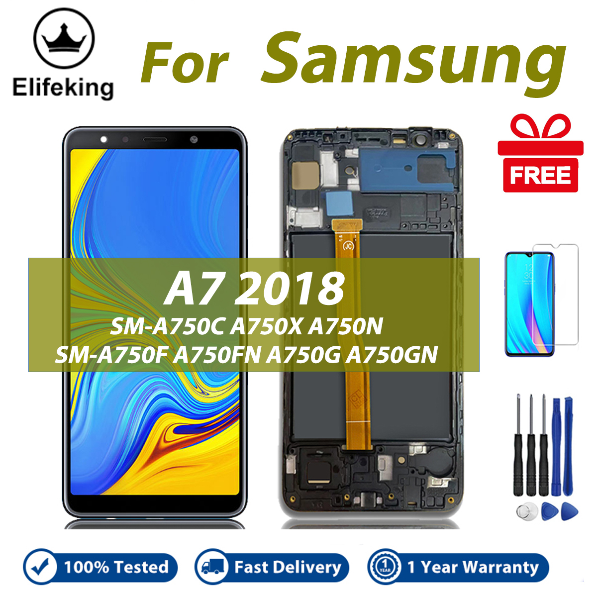 Oled Lcd A7 2018 Original Factory OLED LCD For Samsung Galaxy A750