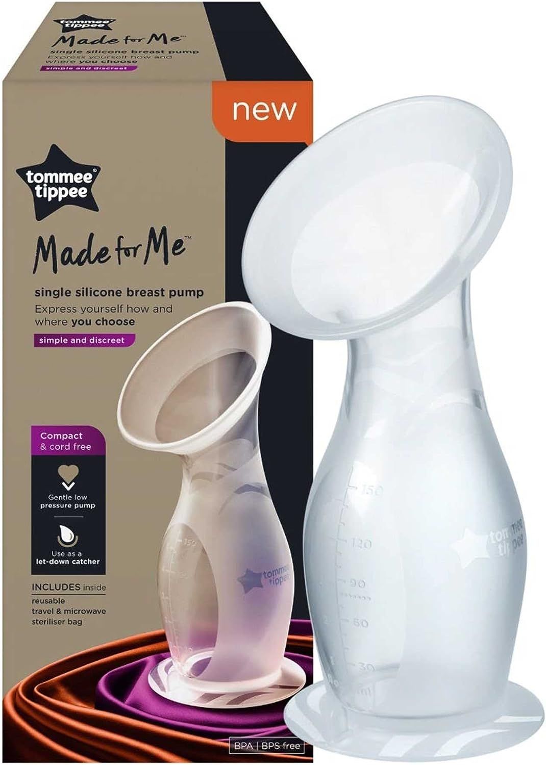 Tommee Tippee Silicone Manual Breast Pump and Let Down Catcher to Express, Relieve or Catch Excess Breast Milk