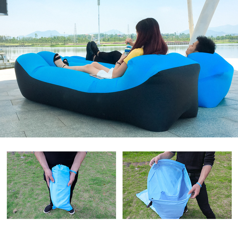 Outdoor Portable Inflatable Sofa Bed Lazy Inflatable Bed Sleeping Bag Camping Inflatable Sofa Air Bed. 