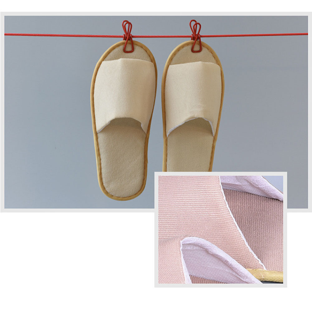 【WEJA】1Pair Hotel Slippers Thickened Disposable Home Guest Indoor Slippers Open Toe Non-slip Couple Travel Slippers. 