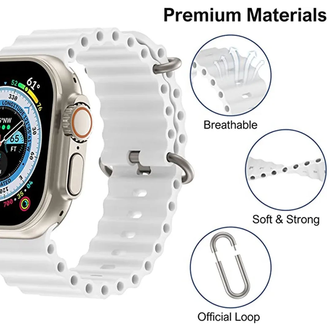 Ocean Silicone Strap / Ultra Watch Band For Smart Watches 42mm / 44mm / 45mm / 49mm T800/ T900 Ultra Smart Watch strap & many other smart watch strap. 