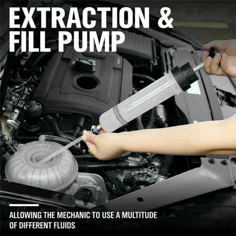 Car Oil Fluid Extractor Siphon Pump Brake Fluid Syringe Pump Auto Manual Suction Vacuum Fuel Hand Pump 500Ml. 