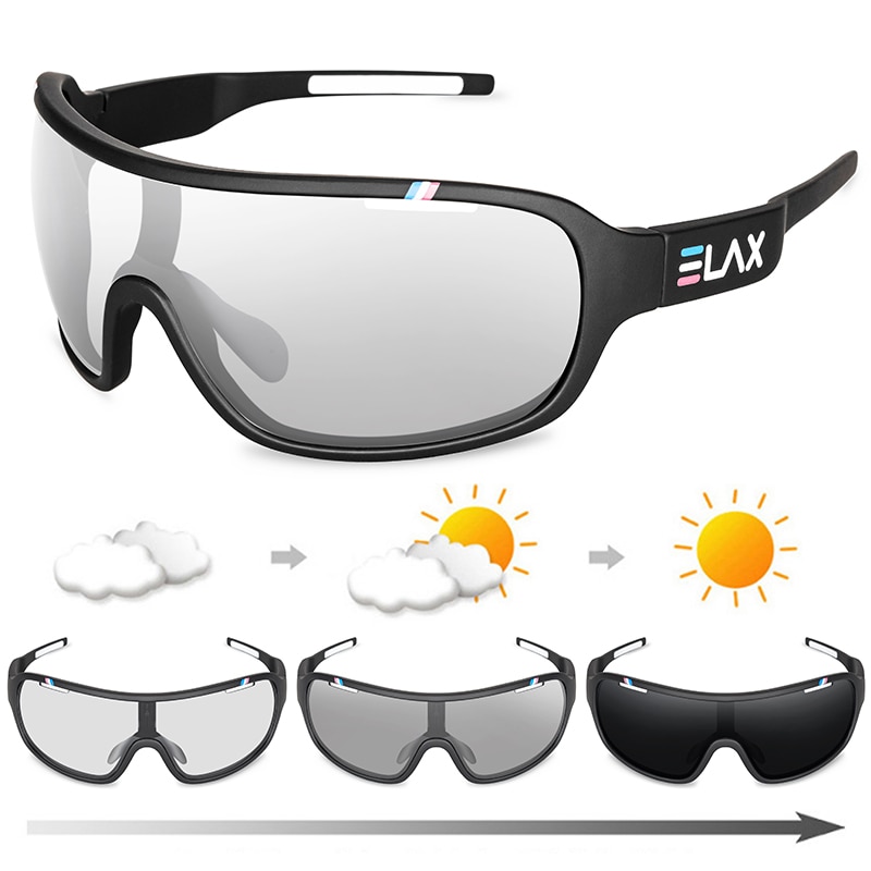 ELAX Polarized Photochromic UV400 Road Cycling Eyewear Sports Cycling Sunglasses Men Bike Glasses Daraz.lk