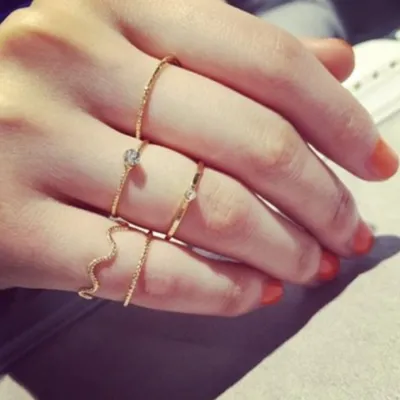 5PCS/Set Simple Women's Personalized Rings Fine Fashion Ring