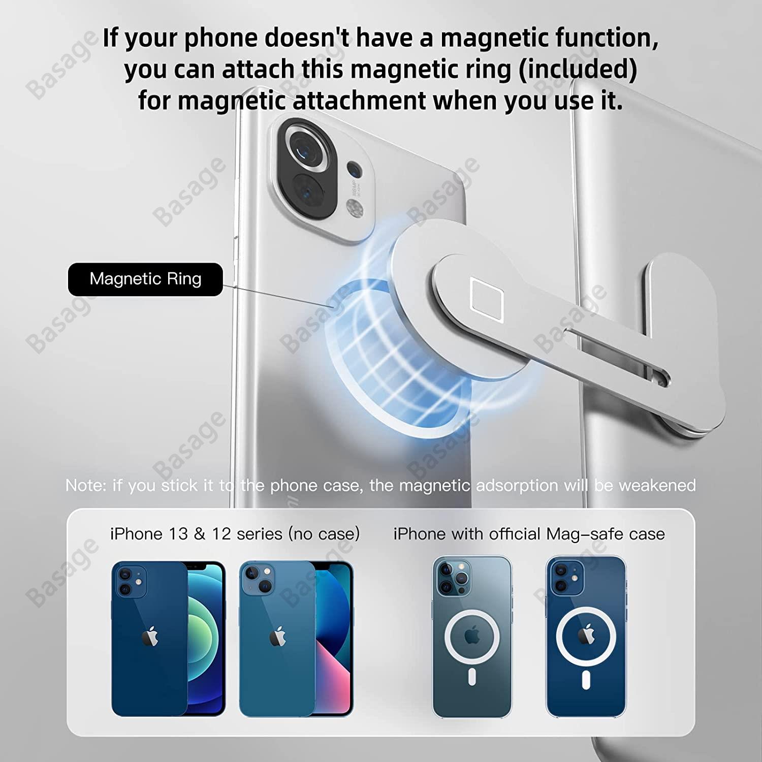 HXSJ Magnetic Phone Holder for Laptop, Adjustable Desktop Monitor Laptop Phone Side Mount,Foldable Computer Monitor Expansion Bracket. 