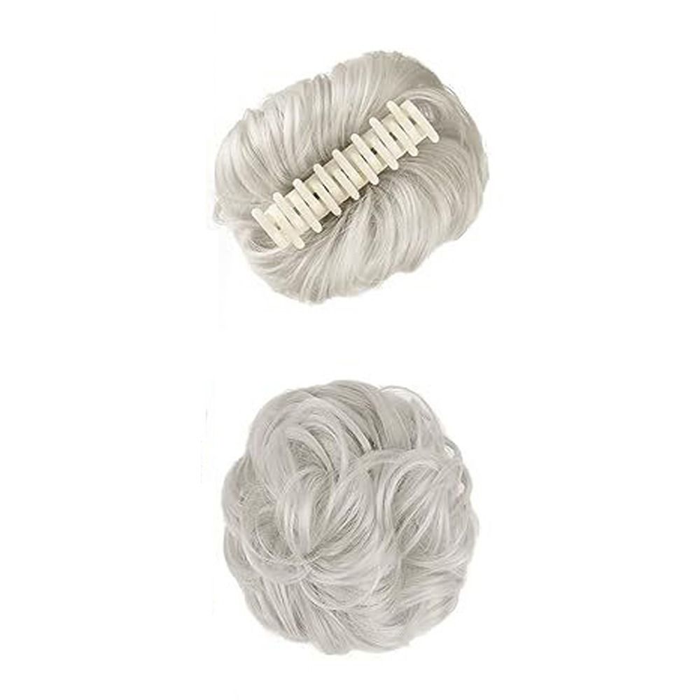 Wavy Hair Piece Messy Curly Hair Bun Invisible Hair Extensions Updo Synthetic Chignon Scrunchie Fake Hair Claw Clip Bun Women. 