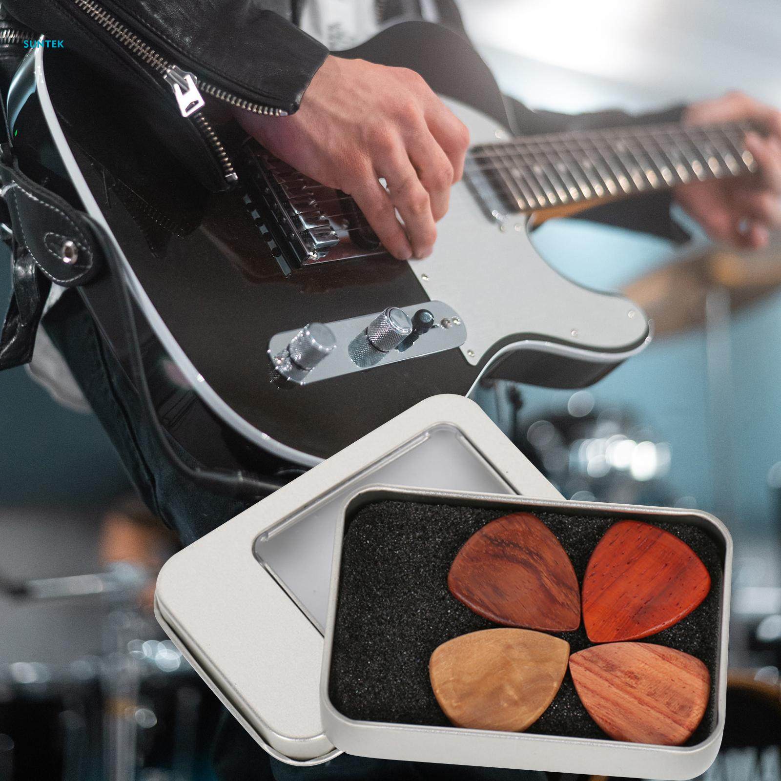 4Pcs Guitar Pick Guitar Cartridges Holder Handmade Guitar Plectrums Guitar Pick Storage Box for Acoustic,Electric, Classic Guitar Bass Parts. 