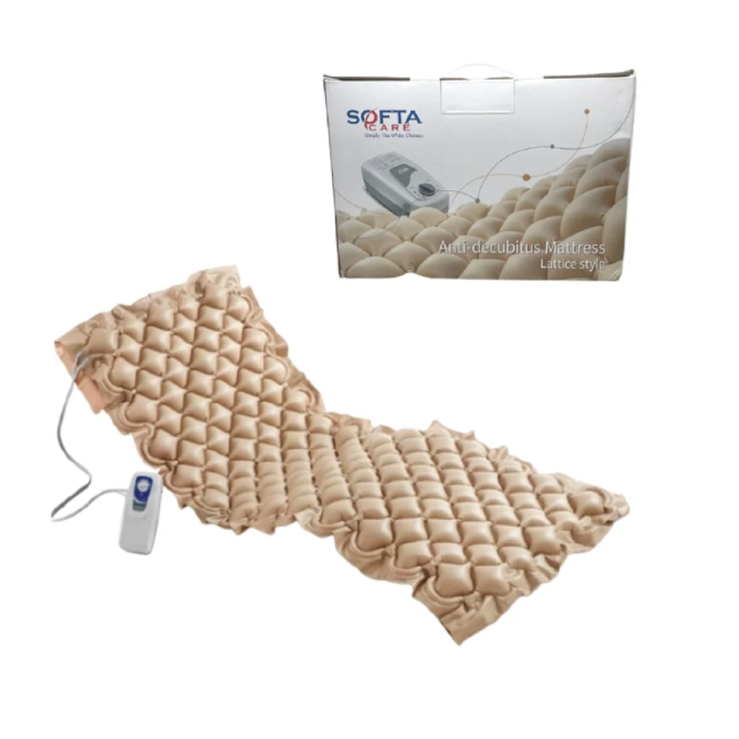 Air Mattress with Pump - Alpha Bed Replacement Alternating Pressure Pad - Inflatable Low Air Loss Mattress Topper For Pressure Ulcer And Sore Relief Treatment - Fits Standard Hospital Bed - For Elderly, Seniors, Bedridden Patients