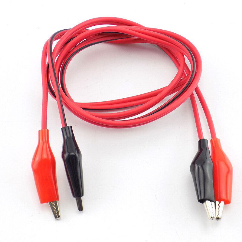 【FOOT SOFA】1M Alligator Clips Test Lead Double Head Crocodile Clip Roach Electrical DIY Clip Test Lead Jumper Wire Clips Crocodile Cable