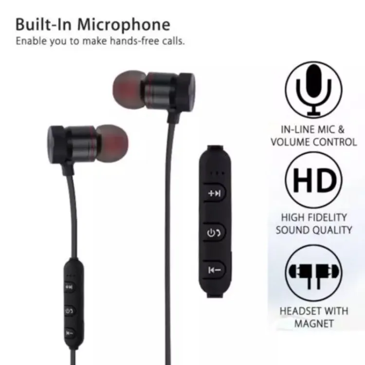 Bluetooth earphones with online magnetic control