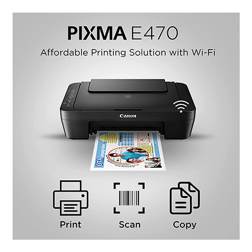 Canon Pixma E470 All-in-One Inkjet Printer - WI-FI Printer. 