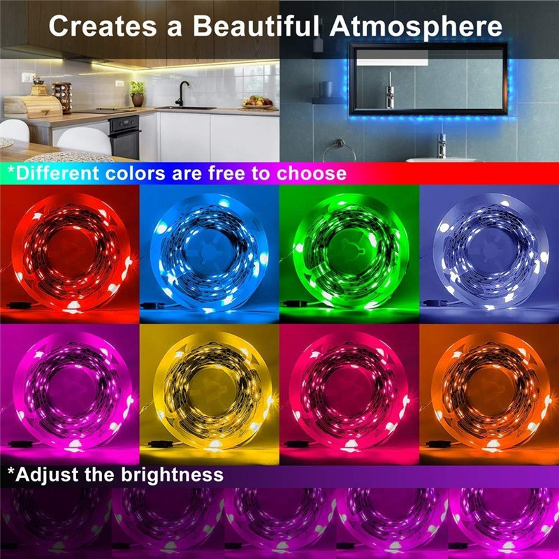 Bluetooth LED Strip Lights Works APP Control ,Waterproof 5050 RGB LED Light Strip WiFi Sync with Music, 16 Million Colors LED Lights for Home, Kitchen, TV,. 