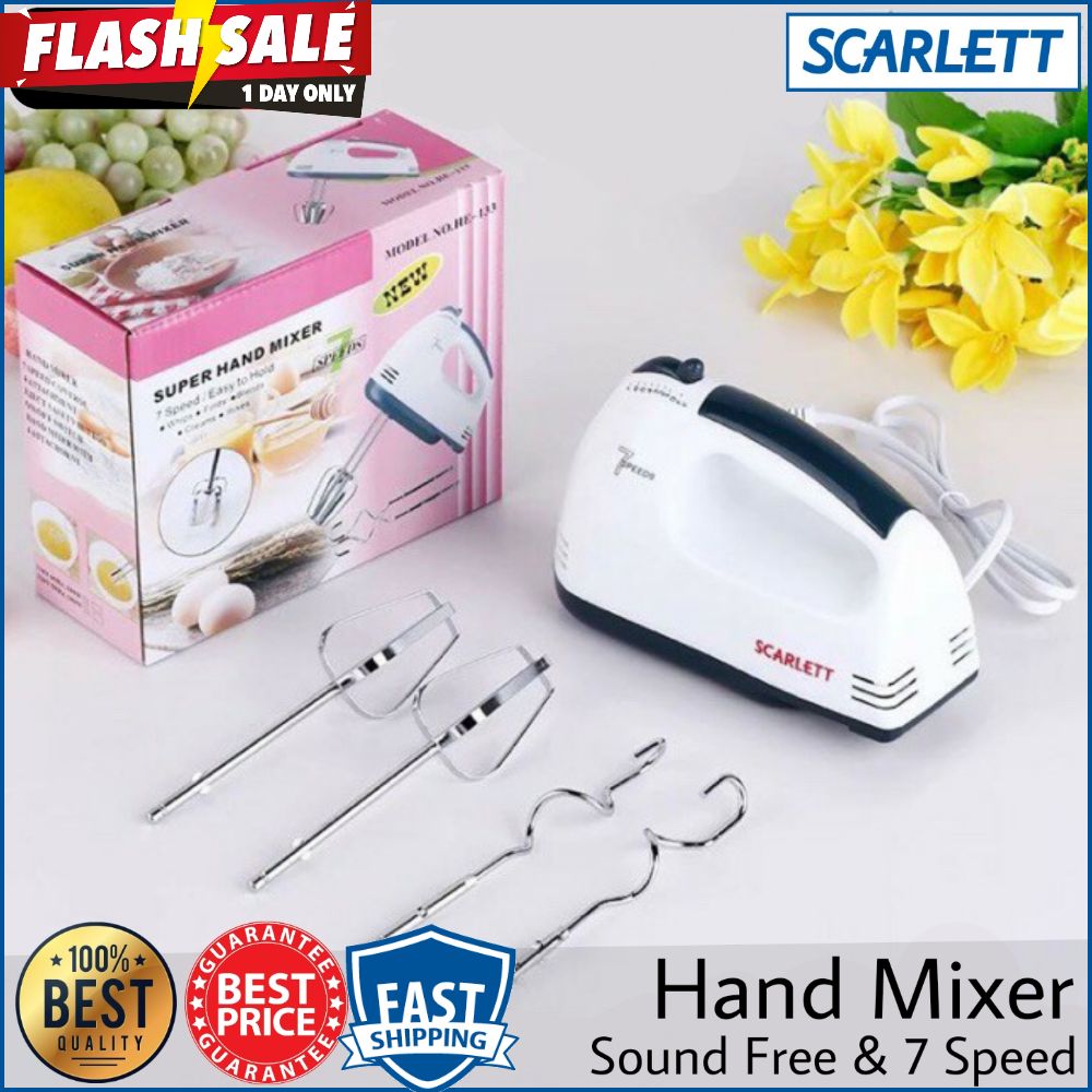 Portable Hand Mixer 7 Speed Mixing Baking Cooking and Egg Whisk Beater Blender