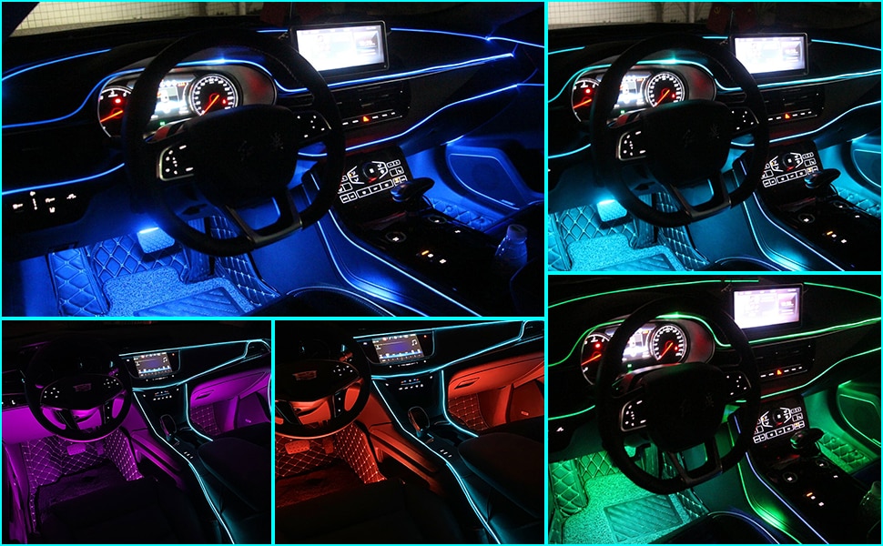 Orrange - 5M EL Car Styling Cold Light Ambience Lamp Line Car Lights Neon Car LED Interior Atmosphere Light Strip - ORRANGE. 