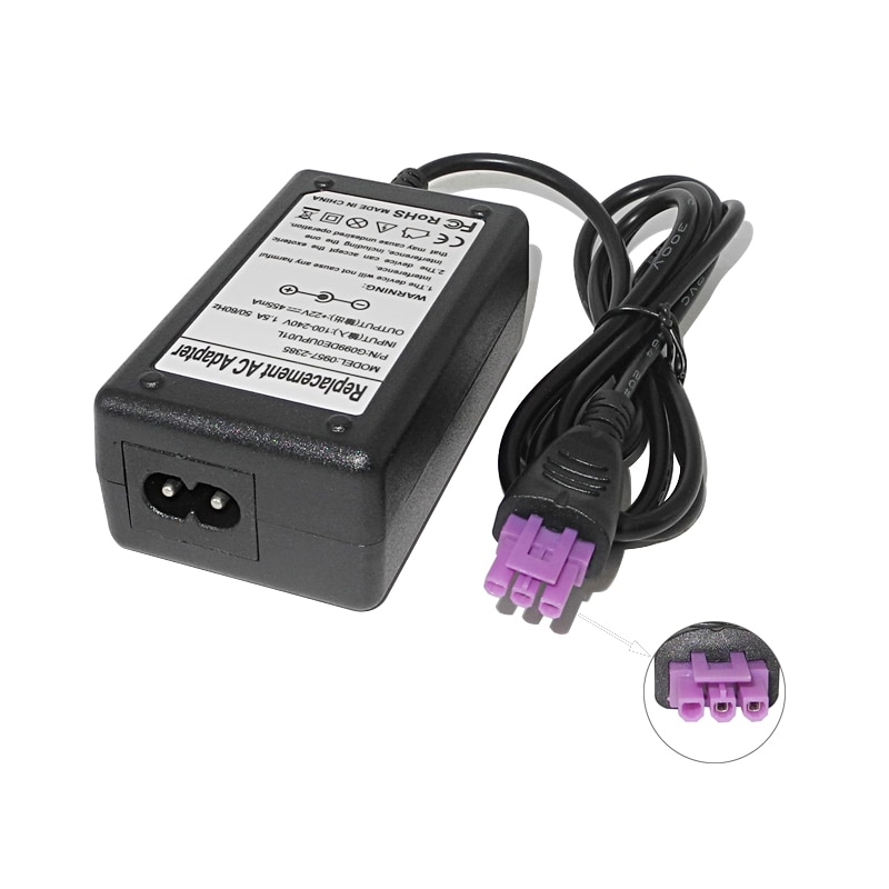 Printer Power Adapter for HP Deskjet 0957-2385 1518 1510 1010 22v