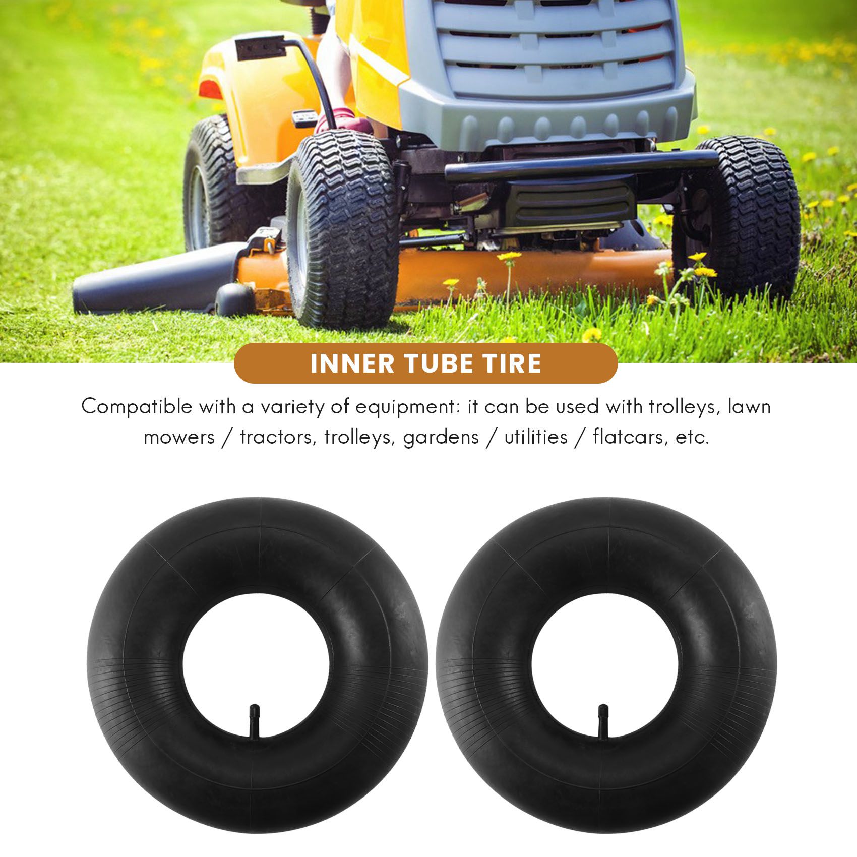 Set of Two Lawn Tire Inner Tube 15X6X6 TR13 Lawn Mower Tractor Tire. 
