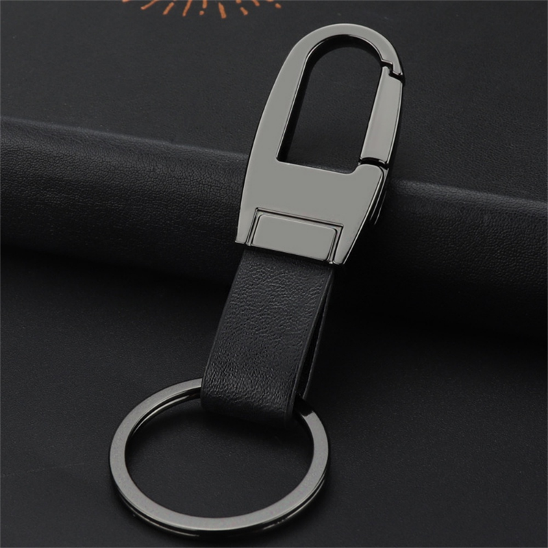 【Zejunsun】Men's simple waist buckle leather business keychain car keychain classic keychain accessories