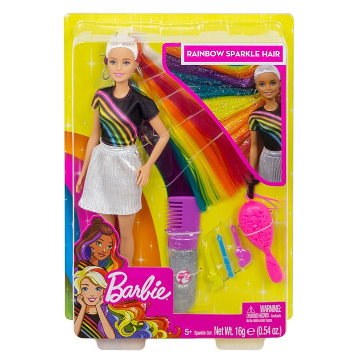 BARBIE Rainbow Sparkle Hair Doll. 