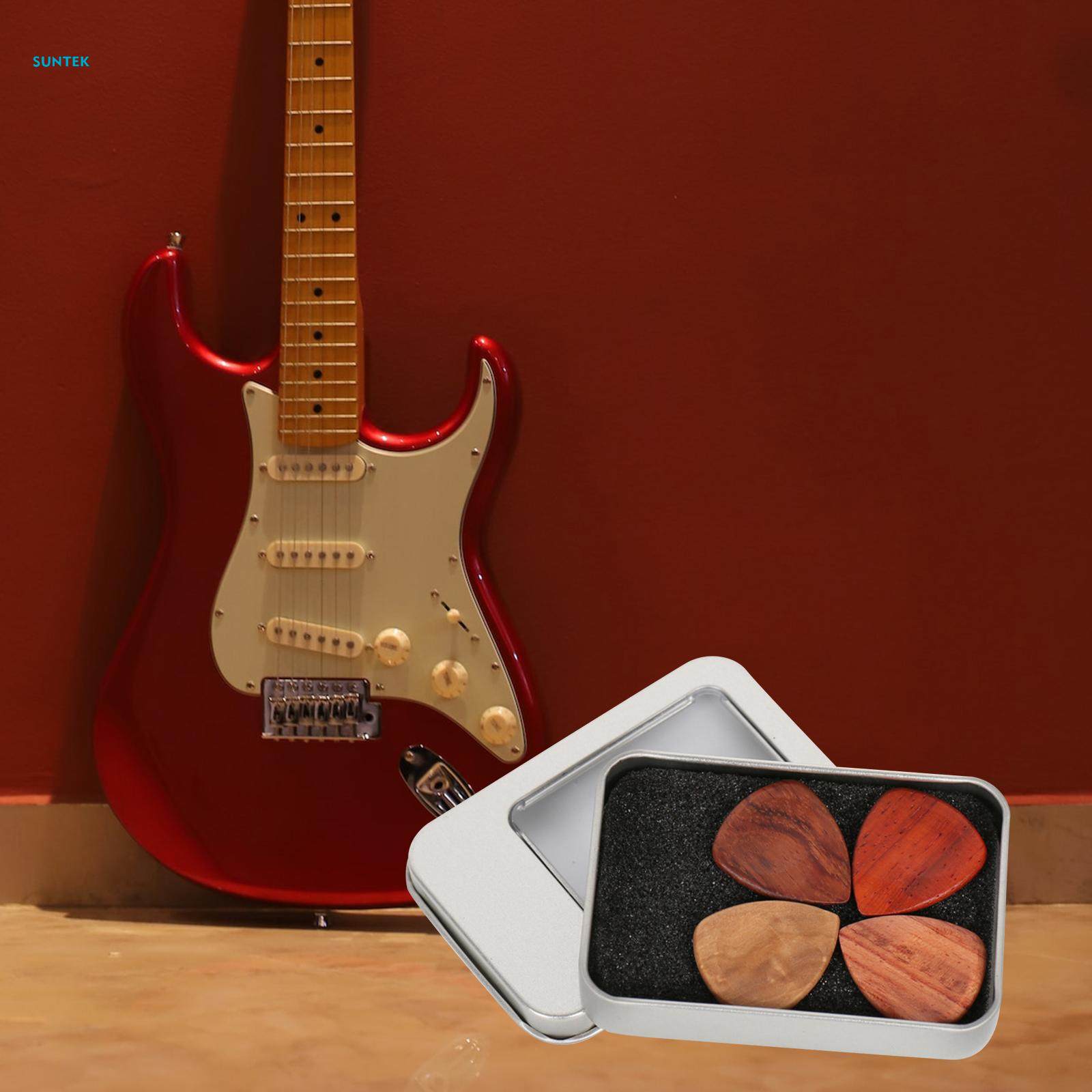 4Pcs Guitar Pick Guitar Cartridges Holder Handmade Guitar Plectrums Guitar Pick Storage Box for Acoustic,Electric, Classic Guitar Bass Parts