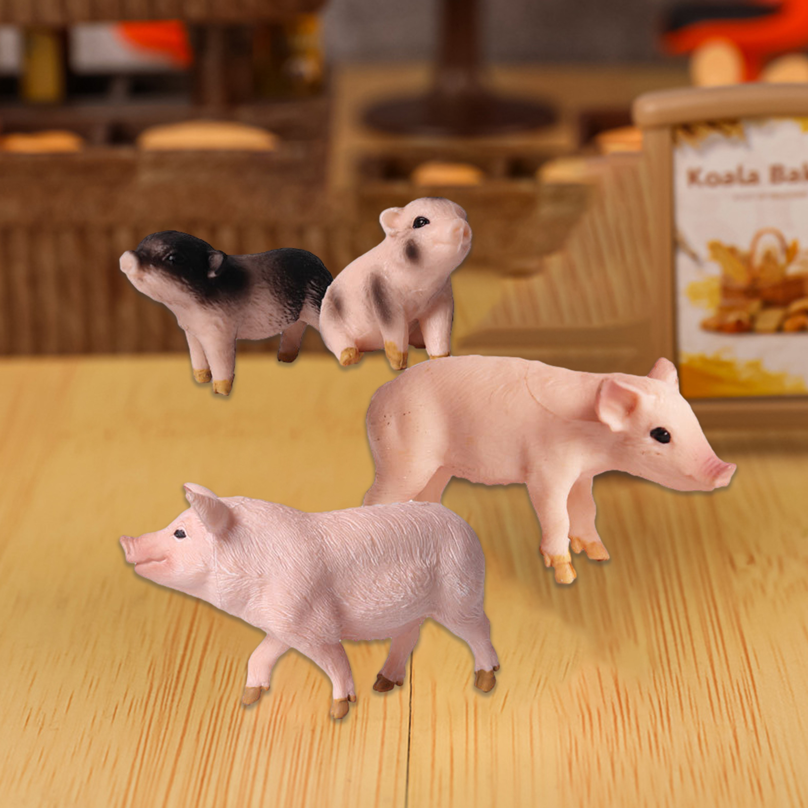 Mini Pig Model for Study Rooms Miniature Pig Figurine Set