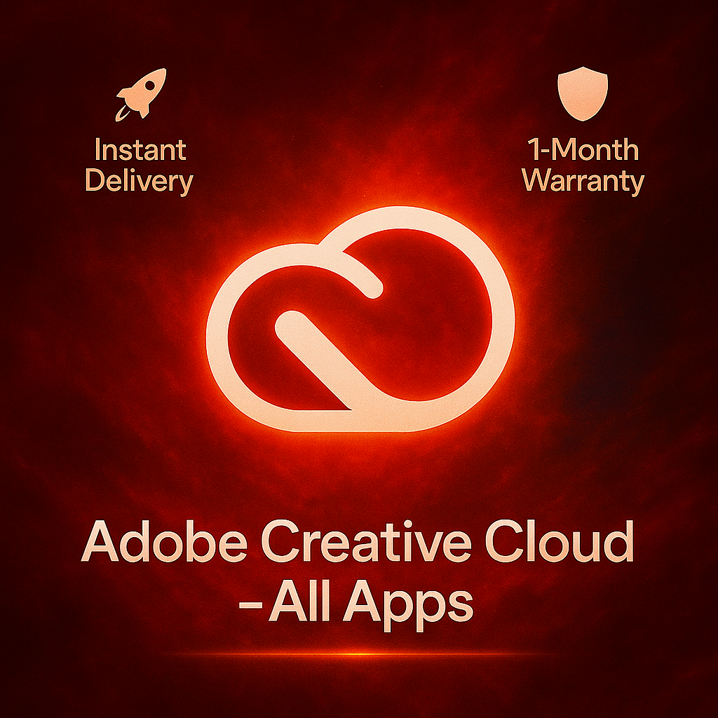Adobe Creative Cloud All Apps | 1-Month Upgrade to Your Email | 1TB & 4k AI Credits - Instant Delivery
