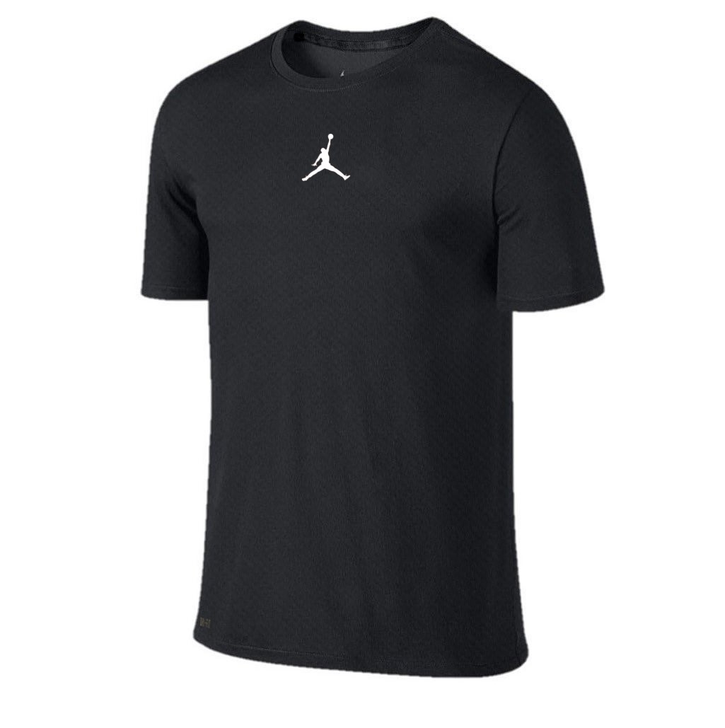 Jordan Crew Neck White T shirt for men - Black. 