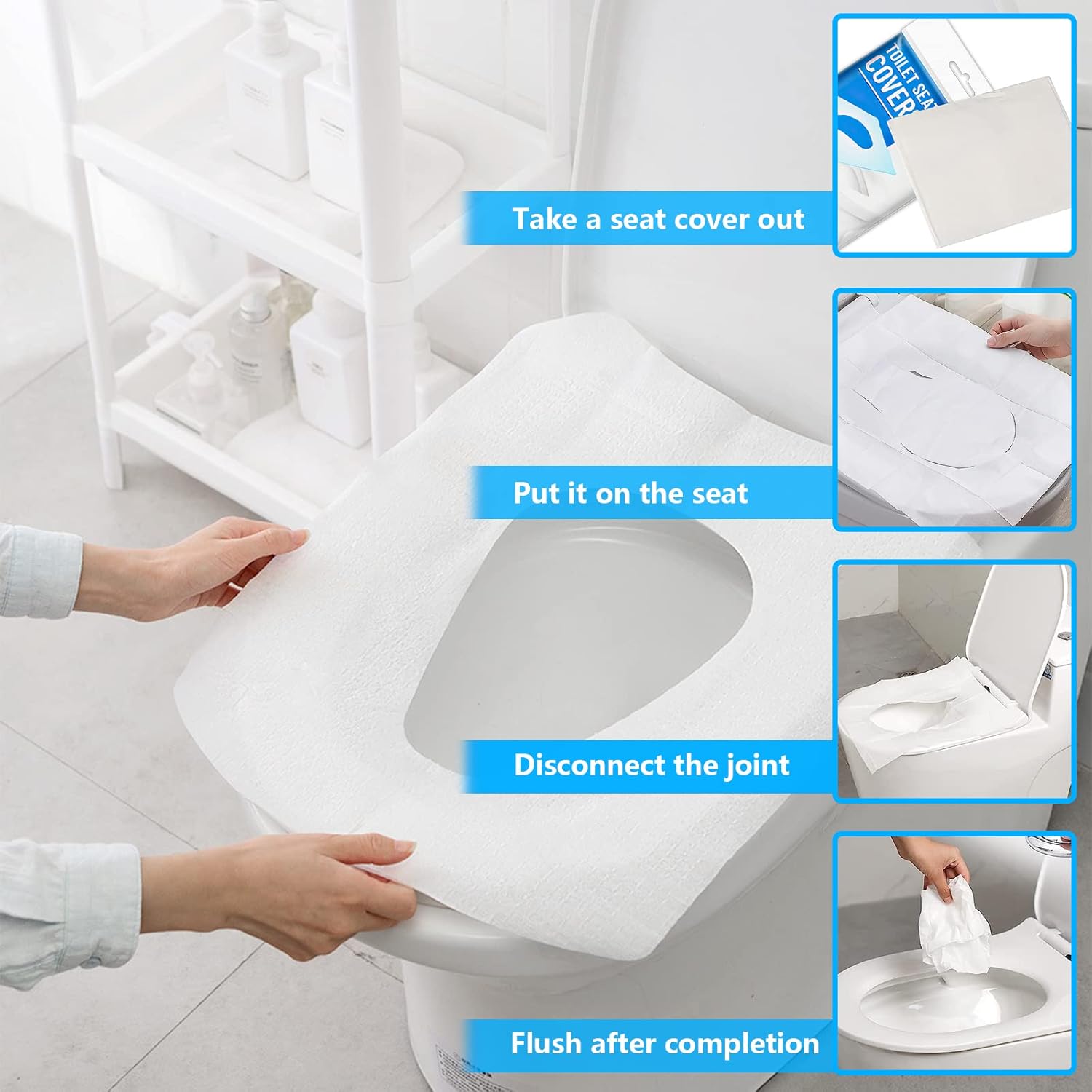 Littloo Flushable Toilet Seat Covers - 10 Pack (Pack Of 5 Packs - View #8