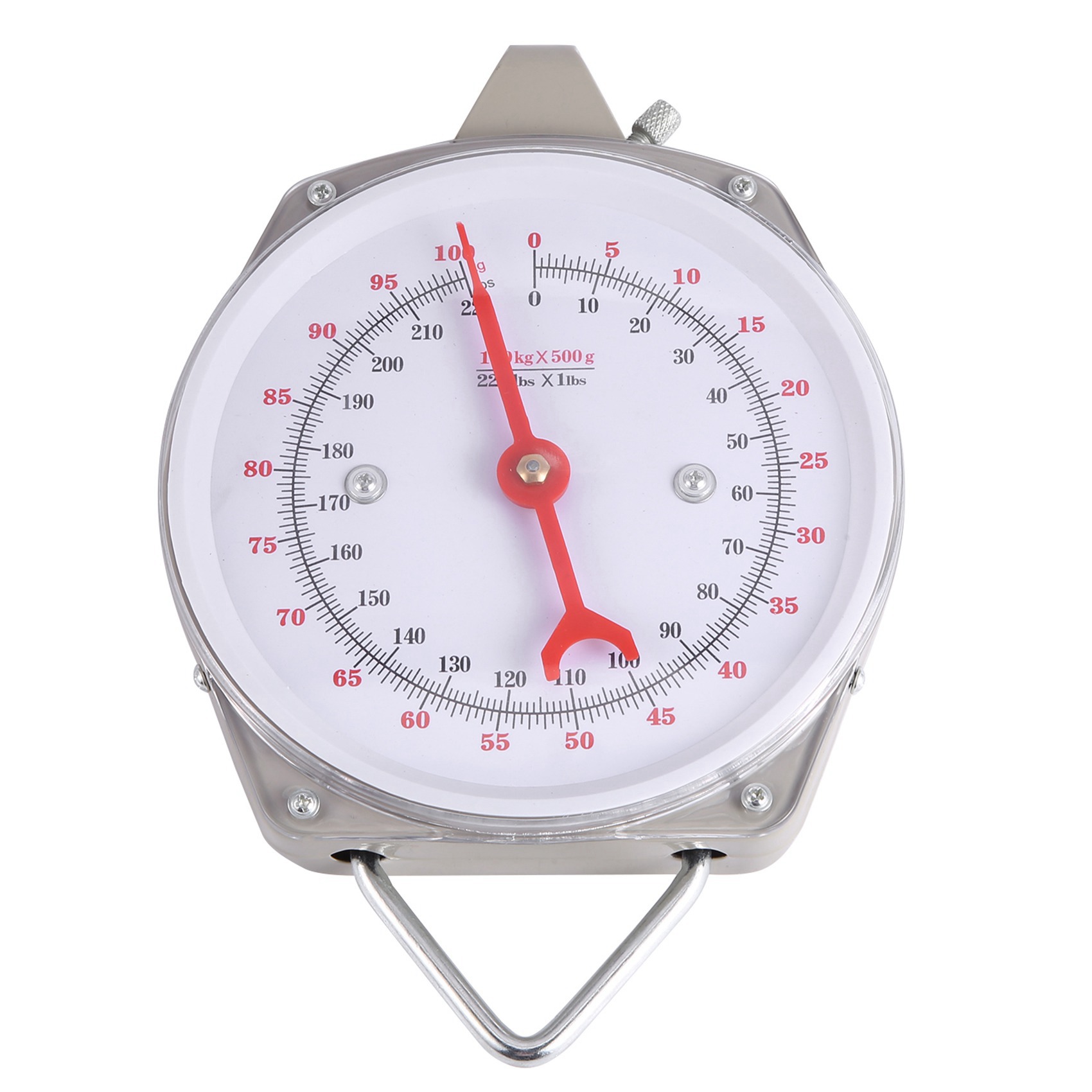 100Kg 220Lbs Hanging Scale Capacity Alloy Mechanical Hanging Scales with 12 Hook. 