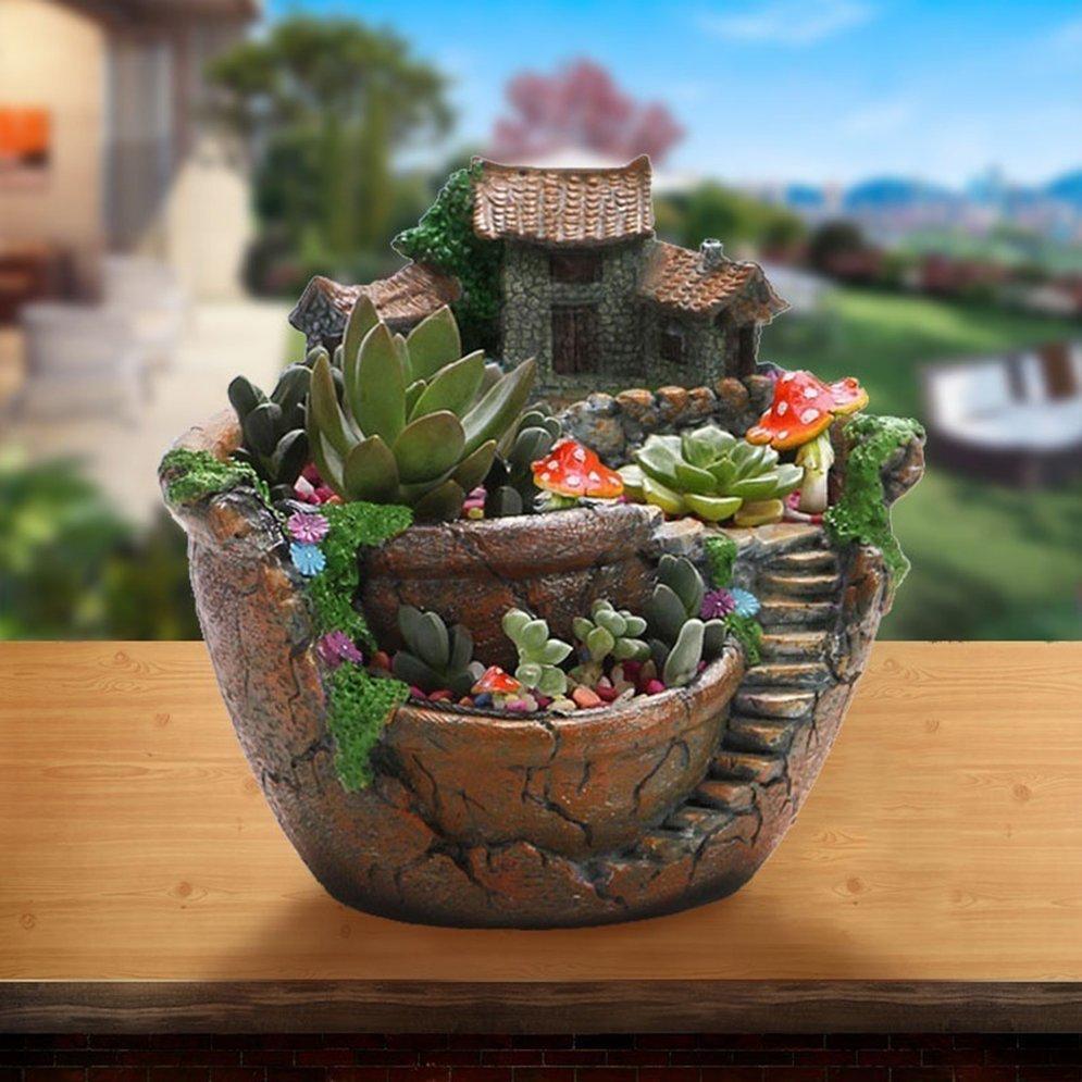 Creative Models Garden Succulent Flower Pot Micro Landscape Resin