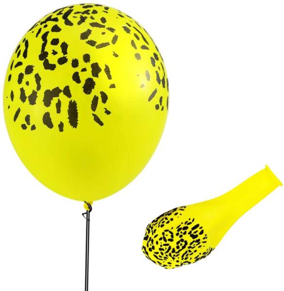 10 Pcs Jungle Animal Theme Latex Balloons - Leopard / Tiger / Zebra Balloons. 