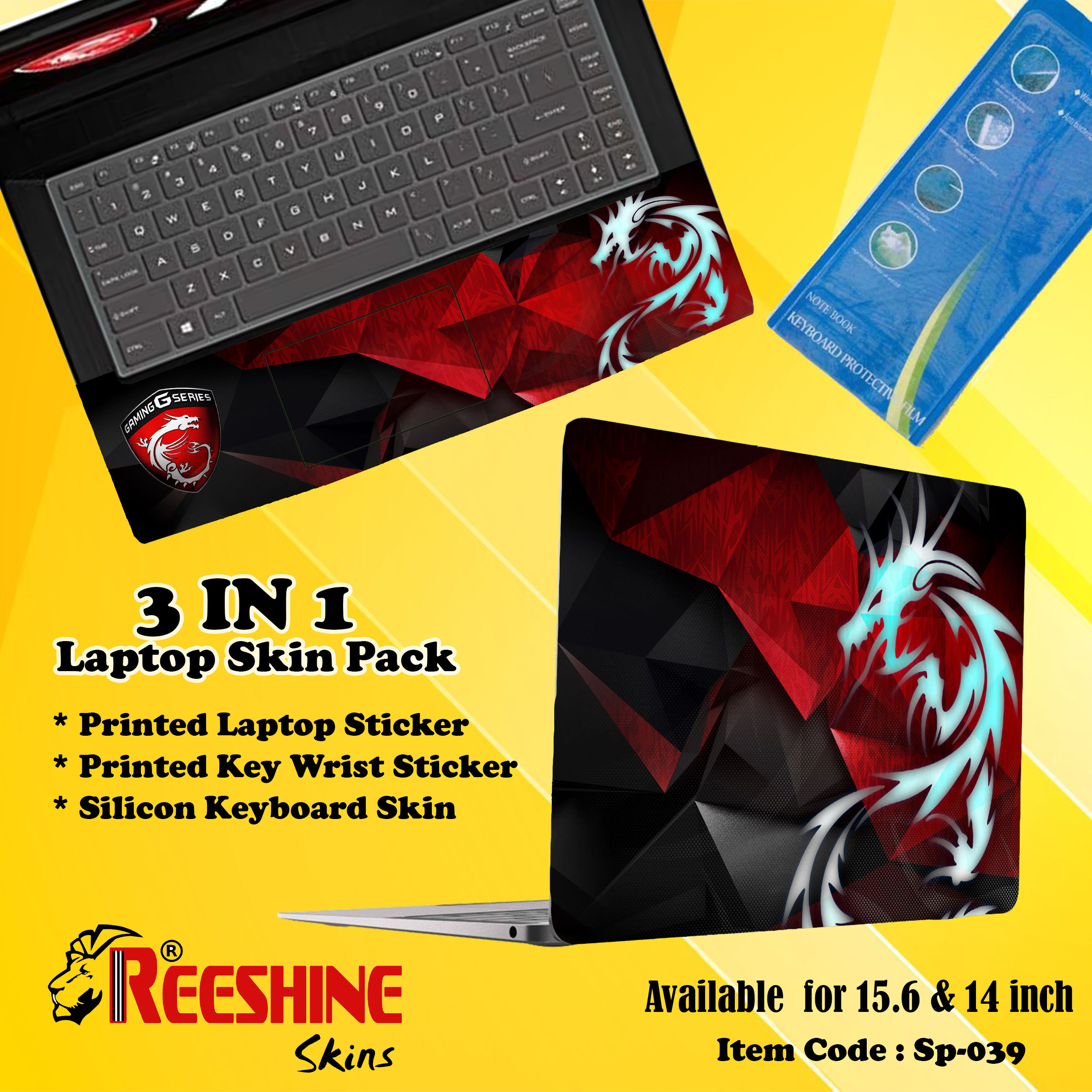 MSI Design 3 in 1 Reeshine Laptop Skin. 