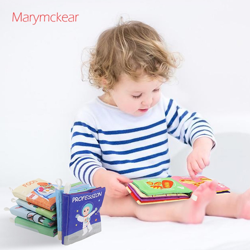 Baby Soft Cloth Books Rustling Sound Washable English Books Newborn Babies 0-12 Month Intelligent Early-Educational Toys for Kid. 