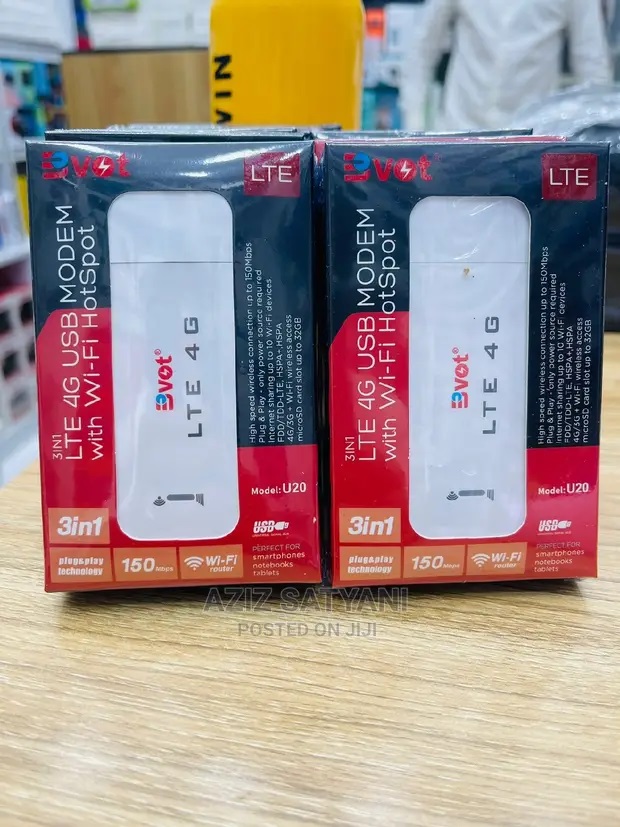 Original Bvot U20 4G LTE USB WIFI Portable Dongle + Router + Modem + Hotspot + WIFI 3 in 1 Plug & Play Wingle 150 Mbps. 