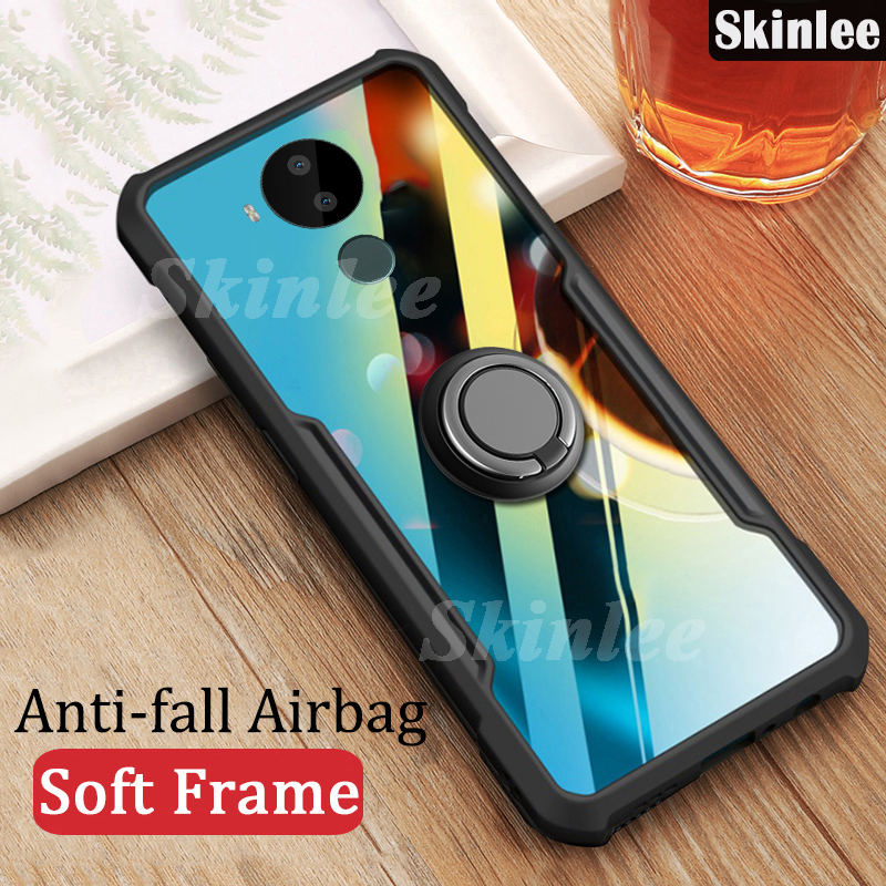 Phone case For Nokia C30 Back cover Hard Phone Case Clear Transparent Shockproof Car Navigation Holder Ring For Nokia C30 Cover cases. 