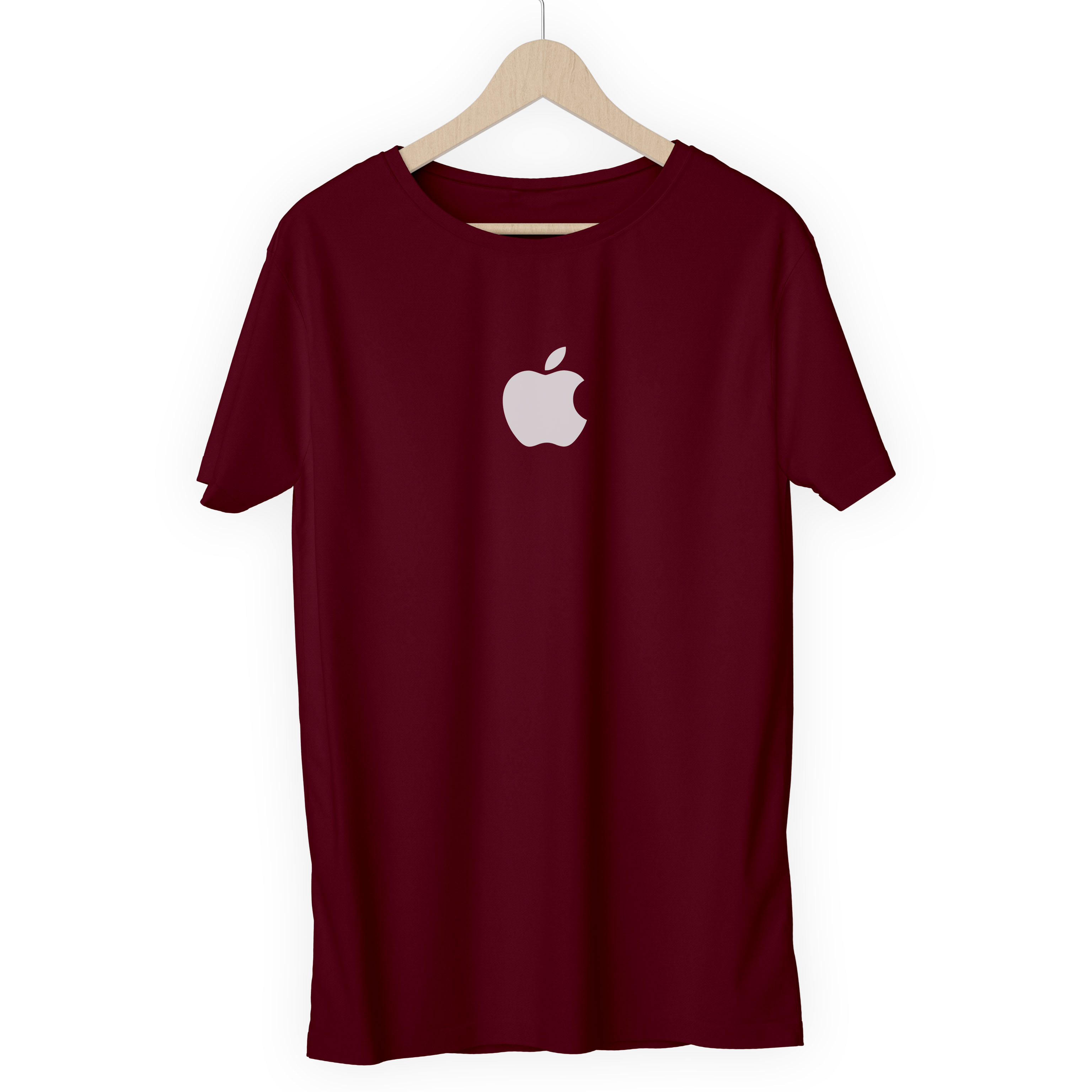 Apple Logo Print Black | White | Red | Maroon | Navy Blue | Yellow Color T Shirt , t shirt for men. 