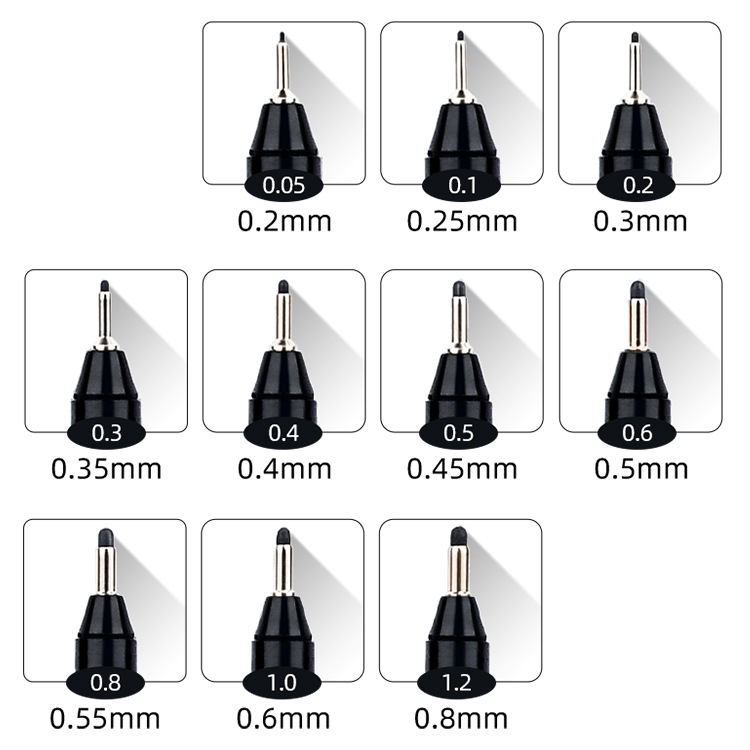 Sipa 8Pcs Black Thin Liner Pens Mini Liner Fineliner Drawing Pens for Artist Illustration Technical Drawing Office Documents. 