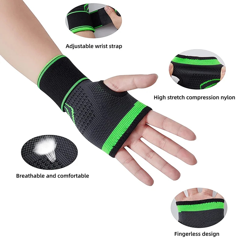 Fitness Wrist Wraps Straps Gym Gloves Wrist Compression Glove Wrist Support Sleeves,for Carpal Tunnel and Wrist Pain Relief Treatment, Everyday Weightlifting Sports Wristband Bracer Support. 