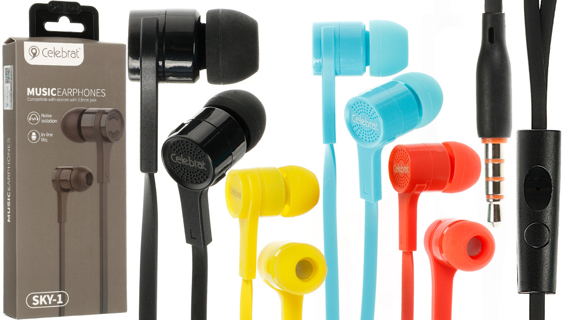 Celebrat Sky-1 Wired Deep Bass Earphone with Microphone. 